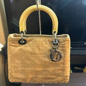 Dior Tan Satchel with Yellow Handles